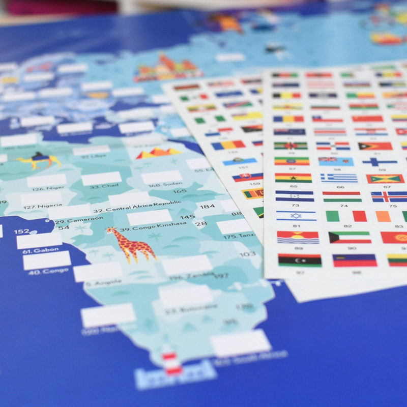 Carte du monde - drapeau décoration murale – Artipyk