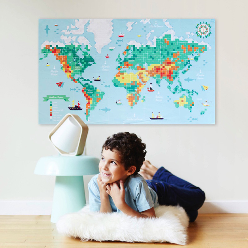 Poster World Map | Easy Educational Game | Poppik Stickers